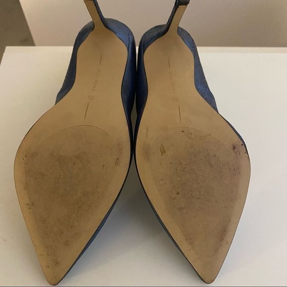 Zara Women Stiletto Heels Size 8 (39) Metallic Blue - Picture 7 of 10
